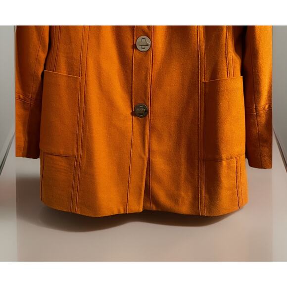Etcetera Womens Mustard Yellow Wool Blend Coat Pockets Toggle Closure Size 10 - Picture 6 of 8